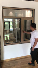 thermal broken frame aluminium casement window with insect screen on China WDMA