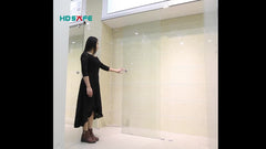 Customized interior aluminum frameless tempered glass office sliding door system on China WDMA