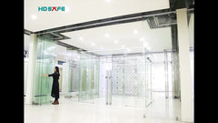 Modern living room frameless glass folding door system glass sliding folding partition on China WDMA