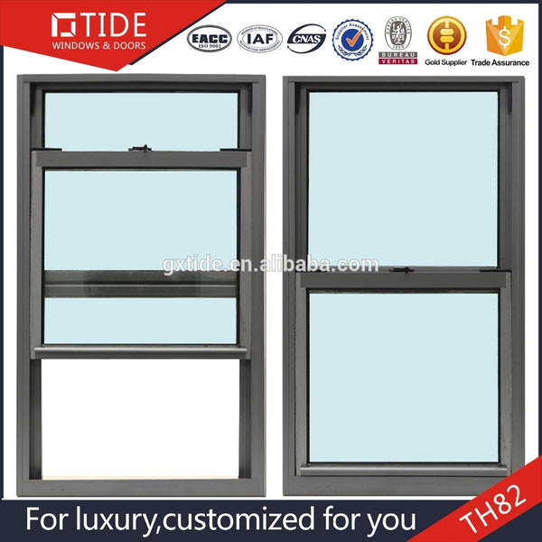 TH82 vertical aluminum single hung window design on China WDMA