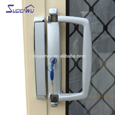 Tempered Glass Sliding Door/Aluminium Frame tempered glass interior Door with Grill Design on China WDMA