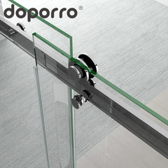 Tempered Stainless Steel Frame Stopper Sliding Glass Shower Door on China WDMA