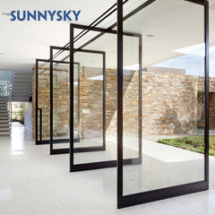 Thermal break American & Australia high quality modern Aluminum Low-E glass Pivot door for store on China WDMA