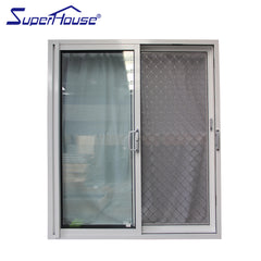 Thermal break Sliding aluminum doors with stainless steel security screen on China WDMA