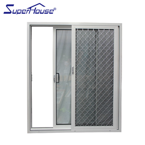 Thermal break Sliding aluminum doors with stainless steel security screen on China WDMA