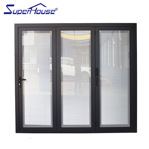 Thermal break aluminium door insulated folding door with blinds in on China WDMA