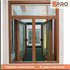 Thermal break blind inside double glass aluminum window french casement windows on China WDMA