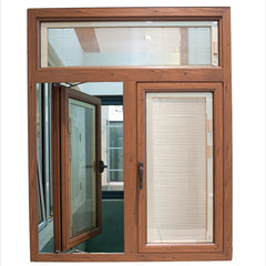 Thermal break blind inside double glass aluminum window french casement windows on China WDMA