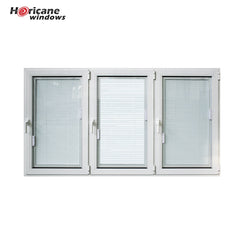 Three panel aluminium casement windows with built-in blinds on China WDMA