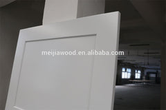 Three panels white paint stained pine wood insulated sliding barn door slab for bottom roller system on China WDMA