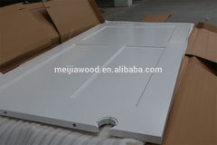 Three panels white paint stained pine wood insulated sliding barn door slab for bottom roller system on China WDMA