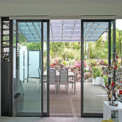 Top Window 96x80 Sliding Glass Door 3 Panel Sliding Patio Door Price Aluminum Door on China WDMA