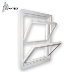 Top selling vinyl edge single pane upvc lifespan double hung mechanism window on China WDMA