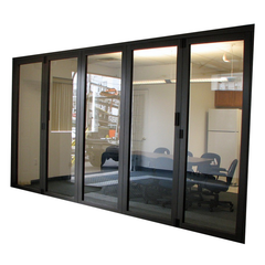 Triple tracks 2.0mm thickness three panel sliding glass door on China WDMA