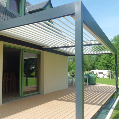 New Customized 5X6M Aluminum Louver Roof Cover Electric Garden Pergola