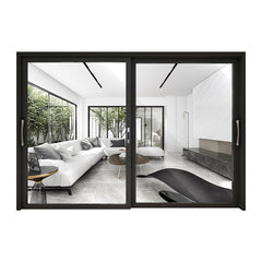 Black Aluminum Sliding Doors  Certified Powder Coated  Balcony Aluminum Sliding Door Custom Painted Aluminum Sliding Door