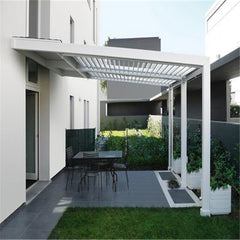 Best Electric Exterior Customized Aluminum Pergola With Rainproof Louver Roof System Aluminum Pergola