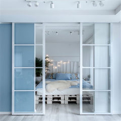 Glass Barn Doors Modern Style Sliding Tempered Frosted Sliding Barn Door Exterior With Aluminum Barn Sliding Door