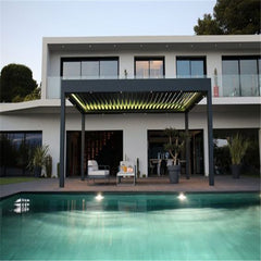 Closing Aluminum Louver Bioclimatic Pergola  Cheap Price Aluminum Pergola Automatic Swimming Pool Covers Louver Roof Pergola