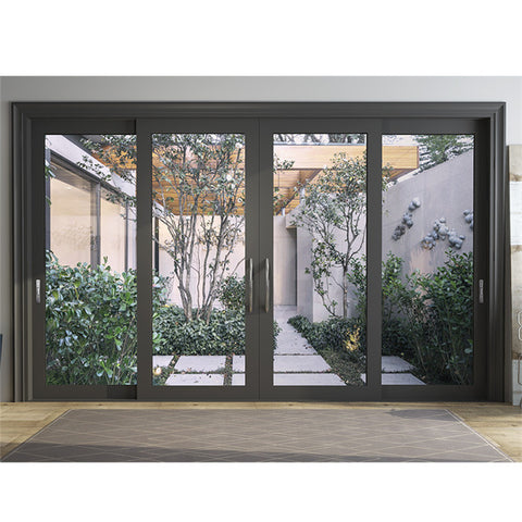 Corner Sliding Door Thermal Break Double Glass Arch Sliding Door Aluminum Horizontal Blinds Barn Sliding Door