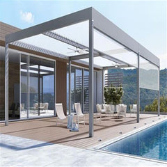 Ready Product Assembly Louvered System Attached To House Pergola Roof Cover Aluminum Pergola