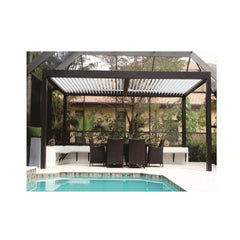 Outdoor Luxury Motorized Motorized Solar Shade Electric Sunroof Garden Pergola automatic Aluminum Waterproof Pergola