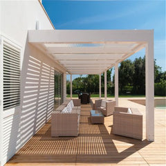 Ready Product Assembly Louvered System Attached To House Pergola Roof Cover Aluminum Pergola