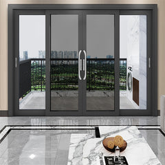 Black Aluminum Sliding Doors  Certified Powder Coated  Balcony Aluminum Sliding Door Custom Painted Aluminum Sliding Door