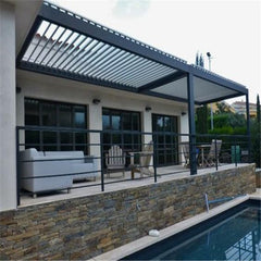 Best Profile Modern Garden Gazebo Motorized Metal Framed 4X3 Outdoor Louvered Kits Roof System Bioclimatic Aluminum Pergola