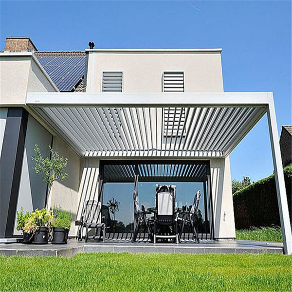 Modern Automatic Patio Outdoor Aluminum Pergola Opening Louvre Roof Aluminum Pergola