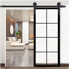 Slim Line  Kitchen Bathroom Study Interior Aluminium Tempered Glass Pocket Sliding Top Hanging Door Barn Door