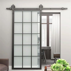 Barn  Door Panels  9 Foot Bathroom Classical Glass Shower Ceiling Barn Door Stainless Steel Double Rollers Barn Panels Doors