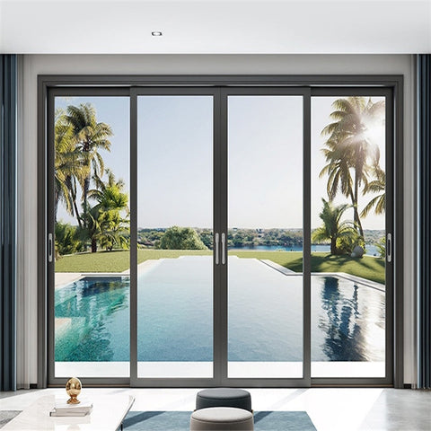 Automatic Sliding Doors Low Price Au Standard Aluminum  Sliding Glass Doors 4 Panel Sliding Patio Doors