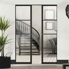 Barn Doors Large Hidden Aluminum Barn Door Glass Sliding With Aluminum Hardware Kit Pocket Door Systems