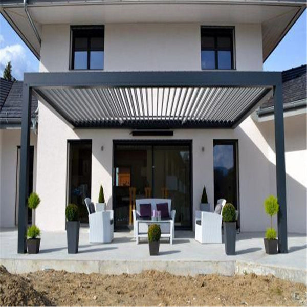 Modern House Design Sun Shade Louvers Roof Waterproof Outdoor Pergola Aluminum