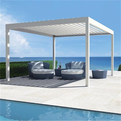 New 2021 Product Opening & Closing Aluminum Louver Bioclimatic Pergola With Lights