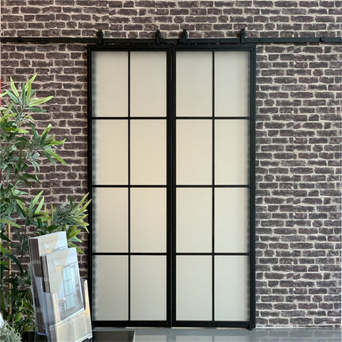 Cheap Price Sliding Barn Door Insulated Glass Aluminum 2Barn Mirrored Interior Doors Glass Fire Bunnings Soft Close Barn Doors