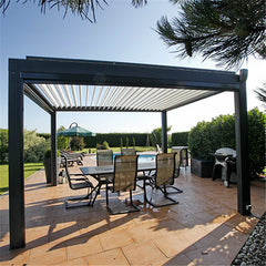 Modern Aluminum Motorized Automatic Outdoor Pergola Waterproof With Curtain Pergola