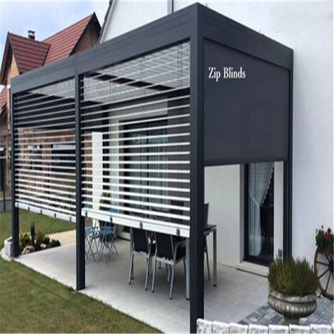 Best Electric Exterior Customized Aluminum Pergola With Rainproof Louver Roof System Aluminum Pergola