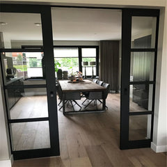 Pocket Door Bathroom Simple Style Stainless Steel Aluminum Tempered Exterior  Pocket Doors Aluminum Pocket Sliding Door Large