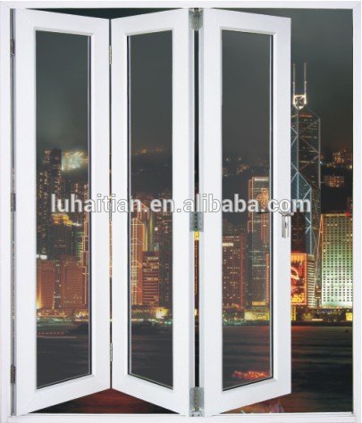 UPVC white frame five panels folding patio doors prices on China WDMA