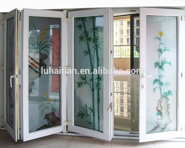 UPVC white frame five panels folding patio doors prices on China WDMA