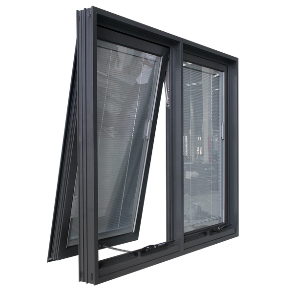 USA Certified Energy-Saving Aluminum awing window casement window with blinds inside grill design double pane aluminum window on China WDMA