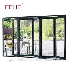 Factory custom lowes double glass insert interior aluminium extrusion profile bifold doors on China WDMA