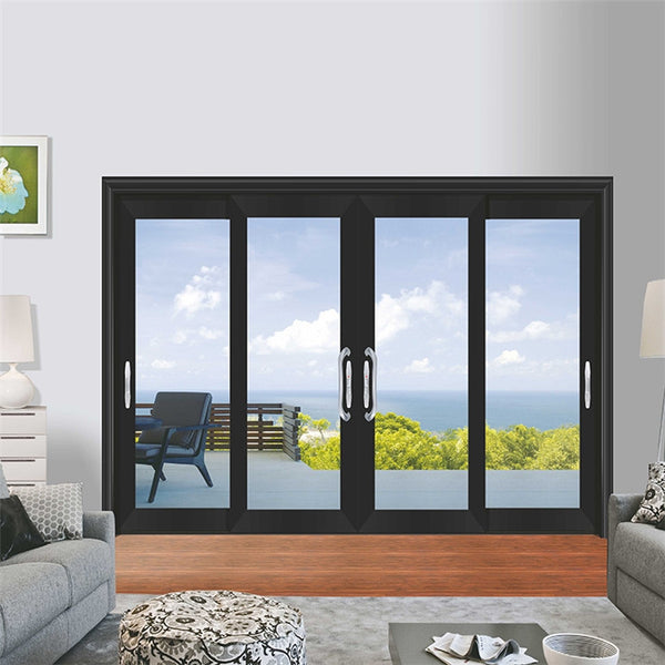 Black Aluminum Sliding Doors  Certified Powder Coated  Balcony Aluminum Sliding Door Custom Painted Aluminum Sliding Door