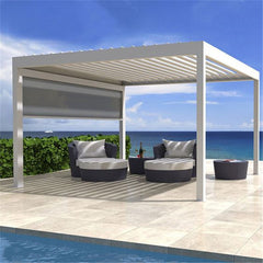 Fast Sale Modern Custom Bioclimatic Metal Black Grey Frame Aluminum Roof Aluminum Pergola