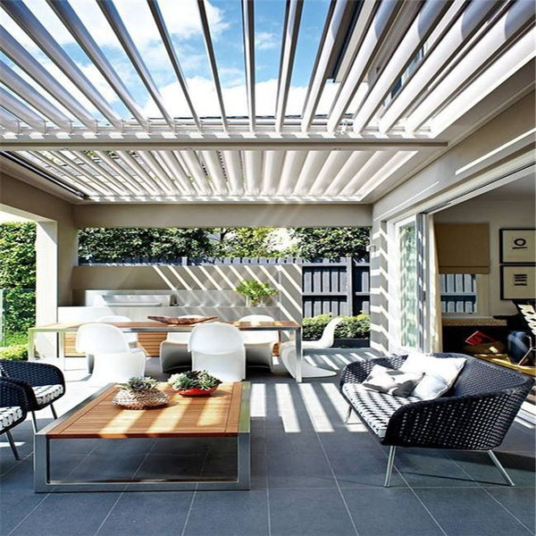 New Modern Modern Motorized Aluminum Pergola With Adjustable Louvers Aluminum Pergola