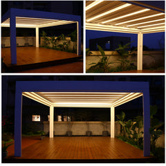 Best Power Coated Aluminum Motorized Solar Shade Electric Sunroof Garden Pergola