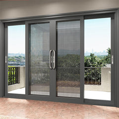 4 Panel Sliding Glass Door Large Missile Approved Frameless Glass Sliding Door With Storm Weather Aluminum Door Window Sliding