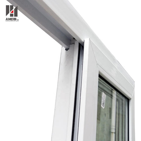 Upvc windows doors company White double tempered glass pvc sliding window on China WDMA